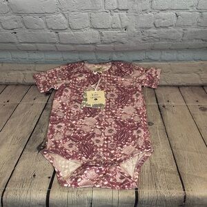 Kate Quinn Bird/Phoenix Pattern Pink Baby Bodysuit